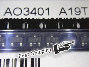 50pcs AO3401 A19T SOT-23 P-Channel MOSFET TRANSISTORS - Picture 1 of 1