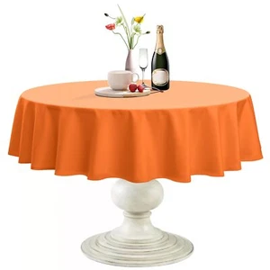 Round Tablecloth Waterproof & Stain Resistant Table Cloth Wrinkle Free Fabric... - Picture 1 of 8