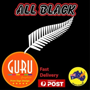 All Black Logo New Zealand Fern Vinyl Sticker For Car Laptop Bottle Vehicle - Picture 1 of 4
