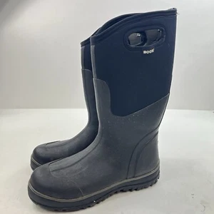 Bogs Mens Ultra High Insulated Waterproof Boots Size 10 Black Neoprene Rubber - Picture 1 of 14