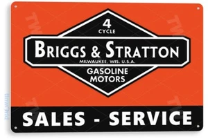 TIN SIGN Briggs & Stratton Sales Service Engine Retro Garage Auto Shop C257 - Picture 1 of 3