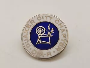 1920 era Quaker City Chapter DAR Enameled Pin 1868 Pilgrim Decendant J.E CALDWEL - Picture 1 of 10