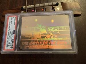 1991 92 Heavyweight Evander Holyfield George Foreman Gold Holo Boxing Card PSA 8 - Picture 1 of 7