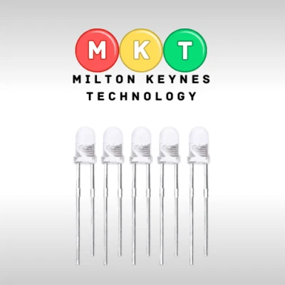 3mm 5mm Red Green Yellow White Blue Constant Water Clear Bulb LEDs Ultra Bright - Image 1 of 4