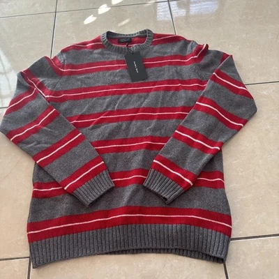 Zara Striped Wool Pullover Knit Crewneck Raglan Sweater Sz XL NWT 23x27 - Image 1 of 4