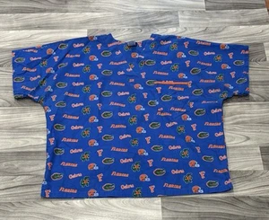 Florida Gators Scrub Top Adult XL Blue Pocket NCAA Dudz Logo Sport Extra Large - Picture 1 of 6