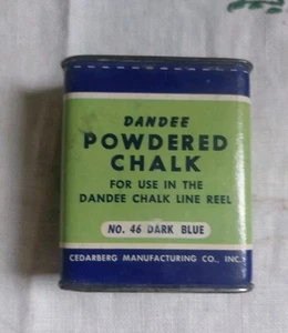 1940's Vintage Tin DANDEE POWDERED CHALK TIN #46 Blue Cedarberg MN. Unopened NOS - Picture 1 of 6