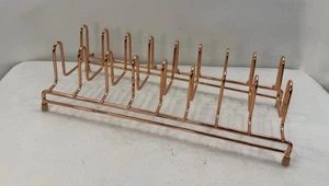 Tabletop Rose Gold Metal Plate Holder Dish Drain 8 Sections - Picture 1 of 6