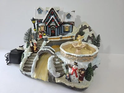 Christmas Fiber Optic House Scene w/Lights - Image 1 of 4