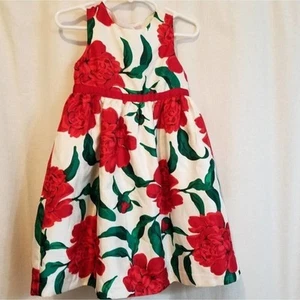 Vestido Gymboree Alegre Vacaciones Rojo Floral Fiesta Niñas Niño 3t - Imagen 1 de 7