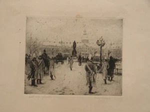 Hermann Kupferschmid Radierung Schloss Karlsruhe UK - Bild 1 von 6