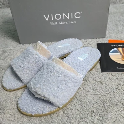 Zapatillas exteriores Vionic Demi Slides para mujer talla 5M azul bebé piel de oveja nuevas en caja Foto 1 de 4