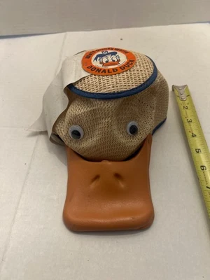 De Colección Pato Donald Walt Disney World Souvenir Chirrido Malla Sombrero Años 70 Niño Grande Foto 1 de 3