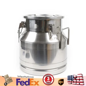 Milchkanne 3 Gallonen Edelstahl Wein Eimer Fass Flüssigkeit Aufbewahrung Behälter USA - Bild 1 von 13