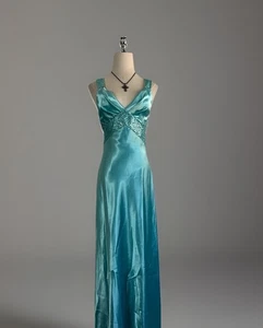 Vintage Jessica McClintock 80s Gunne Sax formal gown sequin prom maxi dress Sz 5 - Picture 1 of 12
