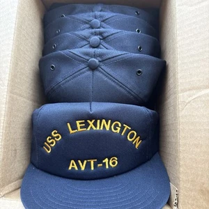 Vintage USS Lexington AVT-16 Mütze Cap Blau Snapback Made in USA Trucker Hat Patch - Bild 1 von 1
