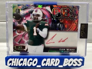2024 Wild Card QB1 On the Clock Cam Ward Auto 1/1 Rainbow Pink Rookie RC Prizm - Picture 1 of 4