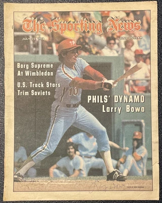 Sporting News 1978 firmado Larry Bowa cubierta automática solo Philadelphia Phillies Cubs Foto 1 de 4