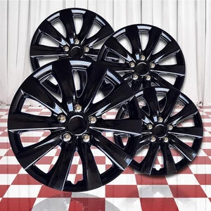 4pc 10 Spoke Gloss Black 16" Wheel Covers (Universal Style) - Picture 1 of 2