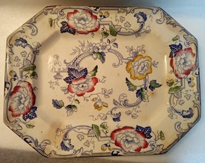 Antikes Transfergeschirr aus Eisenstein blau "California". Francis Morley & Co. 1800er Jahre. - Bild 1 von 6