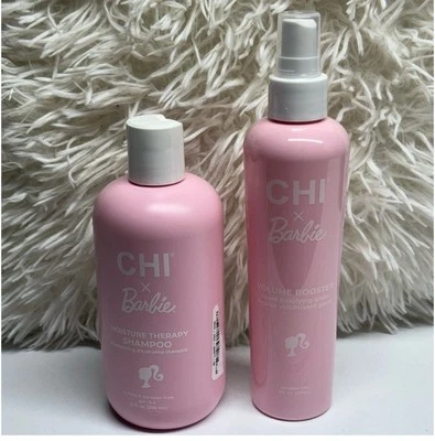 NEW CHI X BARBIE MOISTURIZING SHAMPOO AND VOLUME BOOSTER LIQUID BODIFYING GLAZE - Image 1 of 4