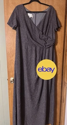 Vestido largo para mujer gris oscuro madre de la novia/novio talla 20 Oleg Cassini Foto 1 de 2