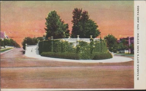 Kansas City Mo. Parkanlage DB Postkarte - Bild 1 von 2
