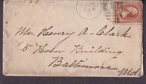 1885 2c banknote cover PA to Henry A Clark Baltimore MD - Picture 1 of 2