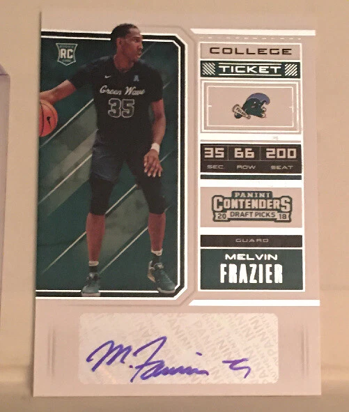 MELVIN FRAZIER 2018 Panini Contenders College Ticket Autograph Rookie RC Tulane  - Image 1 of 2