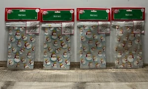 Lot of 4 Christmas Holiday 8 Pk 5"x9" Treat Bags Tie Closure-New-Fast Ship - Picture 1 of 4