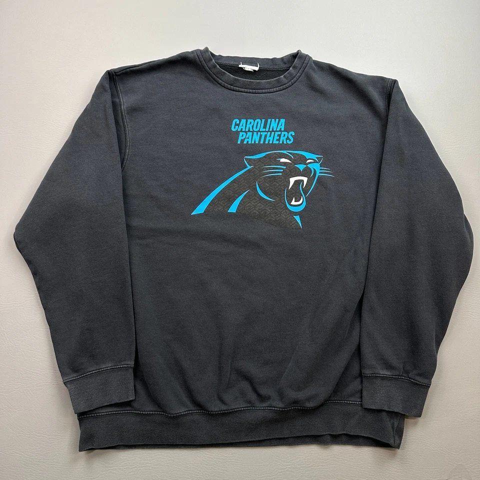 Vintage Carolina Panthers Sweatshirt Mens 2XL Black Crewneck Pullover Y2K - Image 1 of 4