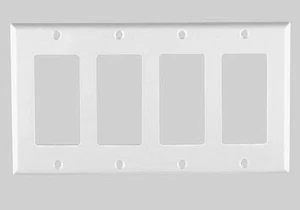 Decorator 4-Gang Schalter Wandplatte Abdeckung weiß vier GFCI Lexan unzerbrechlich - Bild 1 von 1