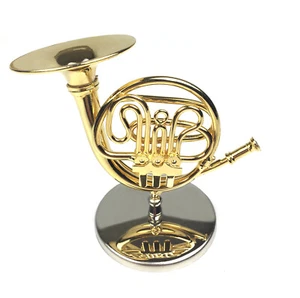 Miniature FRENCH HORN 3" Collectible Instrument Figurine Doll House Gift - Picture 1 of 3