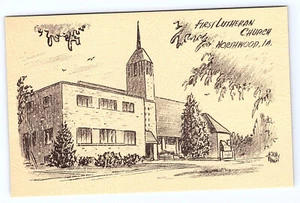 Northwood Iowa IA First Lutheran Church Custom Art Postcard D301 - Bild 1 von 2