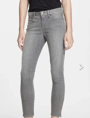 Pantalones de mezclilla ajustados Helmut Lang grises con cremallera al tobillo talla 27 Foto 1 de 4