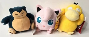 Pokemon~Snorlax~ Jigglypuff~Psyduck~Plush~New With Tags - Picture 1 of 9