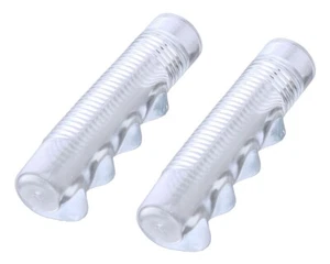 NEW! Clear Lowrider Bicycle Handlebar BMX Chopper Fixie Beach Cruiser Grips. - Picture 1 of 1
