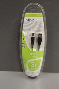 Ativa 2.0 USB Cable, 3 Foot, New! - Picture 1 of 3