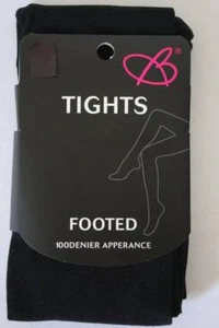 NEW Womens Footed Tights Size Large Solid Black Soft Stretch Bobbie Brooks - Picture 1 of 2