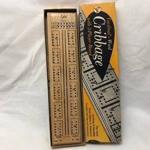 Juego de mesa vintage Cardinal's Wood Cribbage para 2 jugadores con clavijas e instrucciones  - Imagen 1 de 7