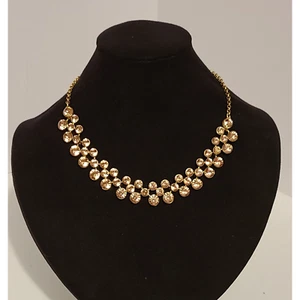 J CREW PEACH RHINESTONE GOLDTONE STATEMENT NECKLACE SIGNED NEW NOS - Picture 1 of 6