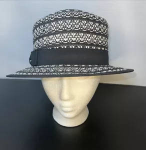 Women's Crochet Weave Paper Braid Boaters Hat NWT - Picture 1 of 10