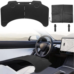 Bandeja de alimentos plegable de escritorio para computadora portátil bandeja de automóvil mesa fibra de carbono para Tesla Model 3/Y - Imagen 1 de 12