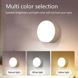 Led Motion Sensor Light USB Wireless PIR Battery Wall Cabinet Stair Night Lamp - Picture 1 of 10