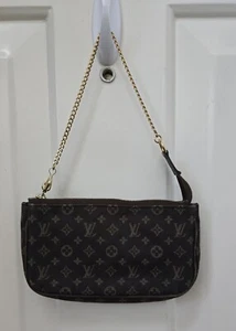 Louis Vuitton Pochette Accessoires Monogram Shoulder Bag Mini Brown Canvas - Picture 1 of 16