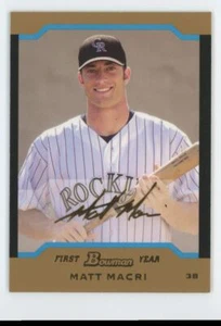 2004 Bowman Chrome Draft Picks Gold Matt Macri #BDP58 - Picture 1 of 2
