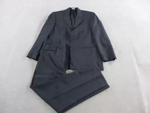 Brooks Brothers Suit Mens Jacket 39 Pants 34 Navy Blue Striped 2 Piece Wool 346 - Picture 1 of 23