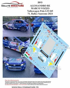 DECALS 1/43 REF 2813 VW POLO GTI R5 RE RALLY SAN REMO 2024 - Foto 1 di 1