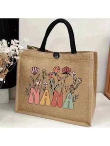 Borsa a tracolla Nana Grandma Print Tote Bag grande capacità da donna borsa casual - Foto 1 di 6