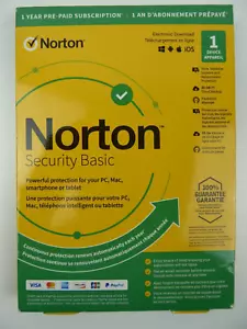 Norton Security Basic Antivirus/Internet Security for 1 Device - 1 Year - Picture 1 of 4